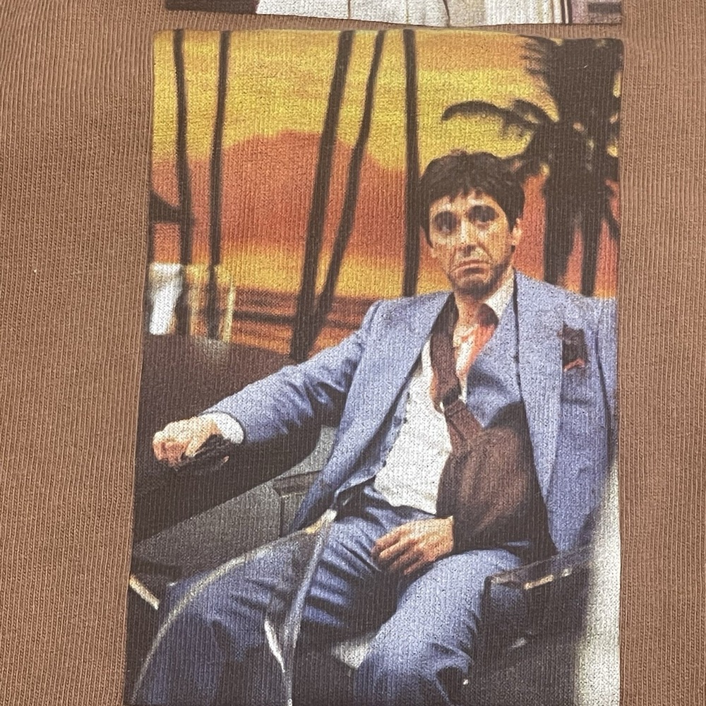 Scarface Shoe Palace Large T-Shirt Tee Brown Embroidered Pacino Montana Movie - Picture 10 of 14